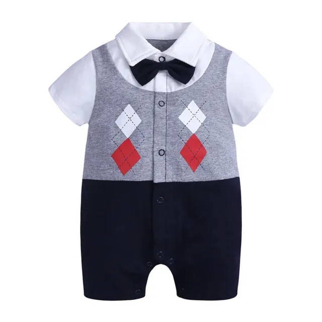 Newborn Boys Romper One-piece Bodysuit Toddlar Uniform Summer Baby Kids Jumpsuit