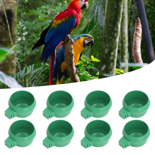 S 25 piezas Mini Loros Pájaro Comida Tazón de Agua Incrustación Instalación Verde Redondo