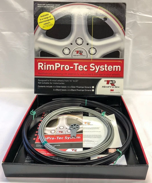 PROTEZIONE CERCHIO RUOTA (RIM-PRO TEC) 4x Nero Esterno con 4x Argento Interno 14"-22"