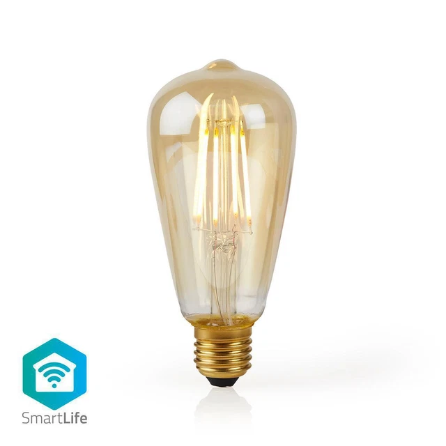 SmartLife LED Filament Lampe Wi-Fi E27 500 lm 5 W Warmweiss 2200 K Glas Android