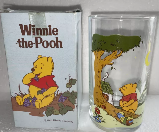 Vintage Disney Winnie The Pooh Drinking Glass K.Onishi Japan Collectible Rare