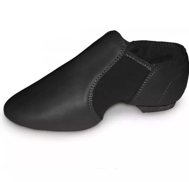 New Roch Valley Slip On Split Leather Neoprene JAZZ SHOES Dance 4/37 Black