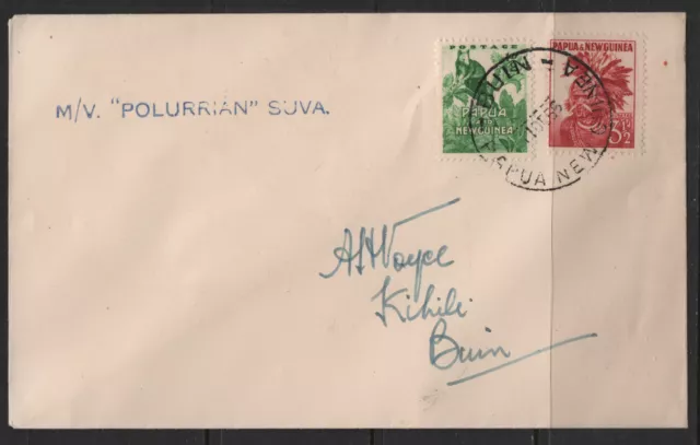 Papua New Guinea - 1955 MV POLURRIAN Cover BUIN Postmark (049G-30)
