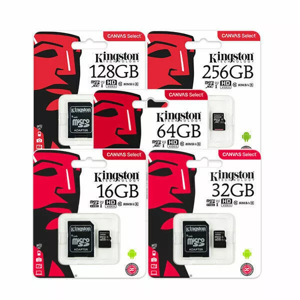 Kingston TF Memory Card 8GB 16GB 32GB 64GB SD Micro SDHC UHS-I Class10 80MB/s 2