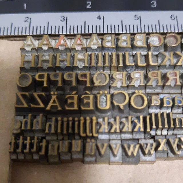 Prägeschrift Messingschrift Buchbinder Messing Buchbinden Vergoldepresse. 4