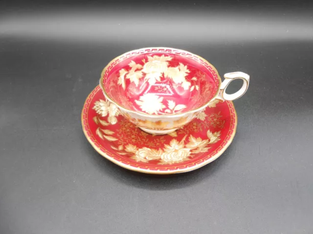 Wedgwood Ruby Tonquin Cup and Saucer - New and Magnificent