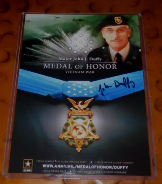 Army Maj John J Duffy Medal of Honor Recipient signed autographed photo Vietnam
