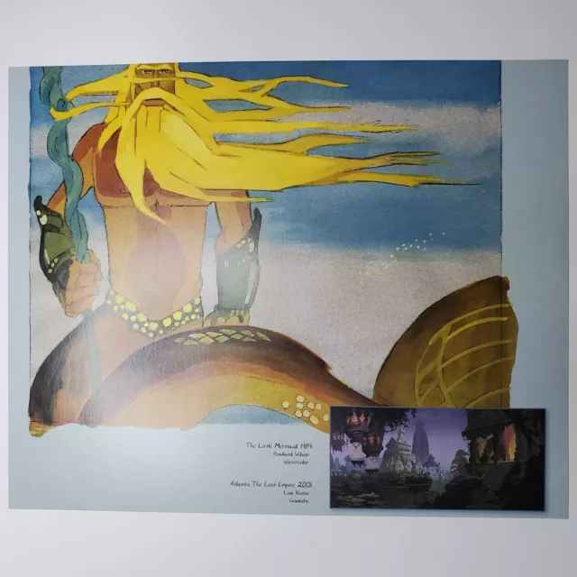 Little Mermaid Atlantis the Lost Empire Lithograph Disney Poster King Triton