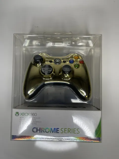 Microsoft Xbox 360 Gold Chrome Controller NEW OEM