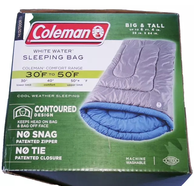 Coleman white water adult sleeping bag top