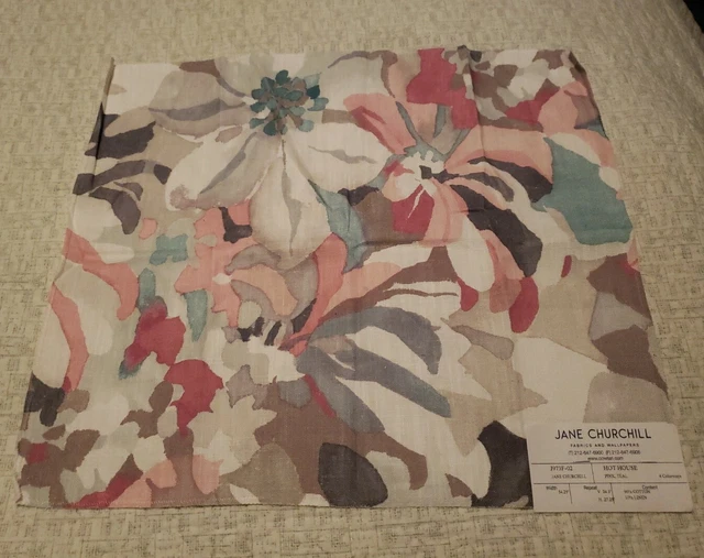 Jane Churchill Cotton/Linen Fabric 15.5" X 18" HOT HOUSE