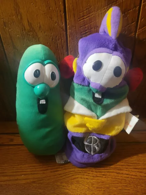 Vintage Veggie Tales Puppet Big Idea Larry Boy Cucumber 11" Plush C.R. Gibson