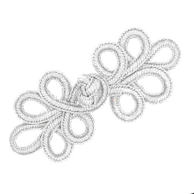 SUJETADORES RANA LUREX PLATA CONECTORES BOTONES CHINOS 75mm x 30mm