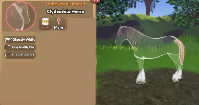 Roblox Wild Horse Islands 🩵 Horned￼ Fiend Friesian 🩵!!