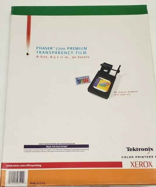 TEKTRONIX Phaser 7700 Premium transparency film XEROX 50 sheets