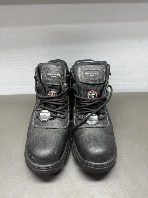 SKECHERS WORK RELAXED Fit Burgin Sosder Composite Toe Boots in Black ...