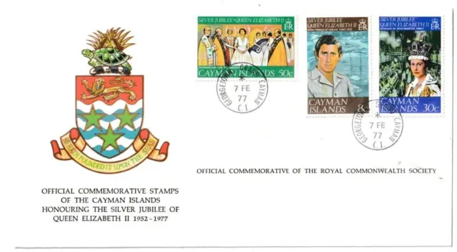 7/2/1977 Cayman Islands FDC - Silver Jubilee of Queen Elizabeth II