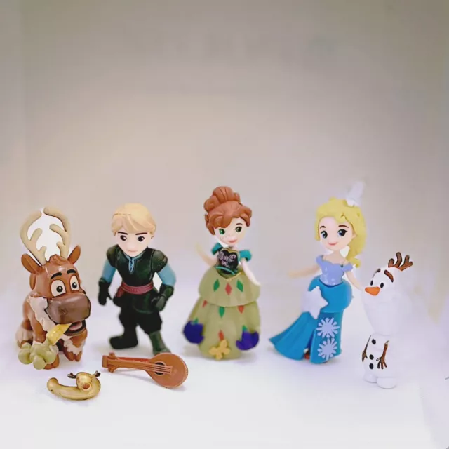 5 Pcs Frozen Elsa Anna Olaf Sven Dol Loose Figurine Figure Cake Topper Toys Set