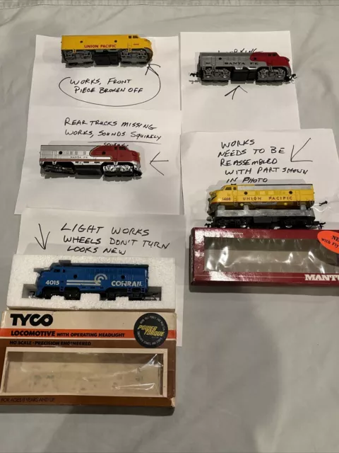 Lot Of 5 HO Scale Diesel Locomotives See Pics For Details