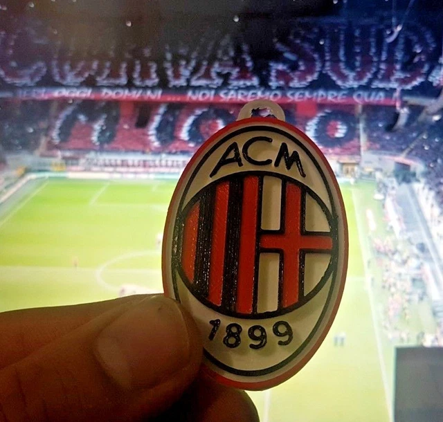 Portachiavi Ufficiale AC Milan - Metallo, Design Rosso/Nero, Per Tifosi