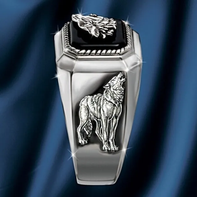 Unique Mens Fashion Silver Wolf Ring Jewelry Halloween Christmas Gifts Size 7-13