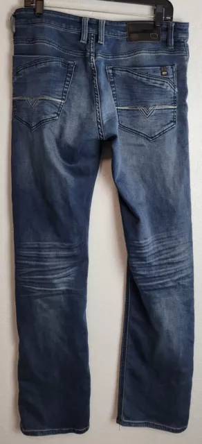 Buffalo David Bitton Six-x Slim Straight Stretch Jeans 31x32 Blue Distressed 3