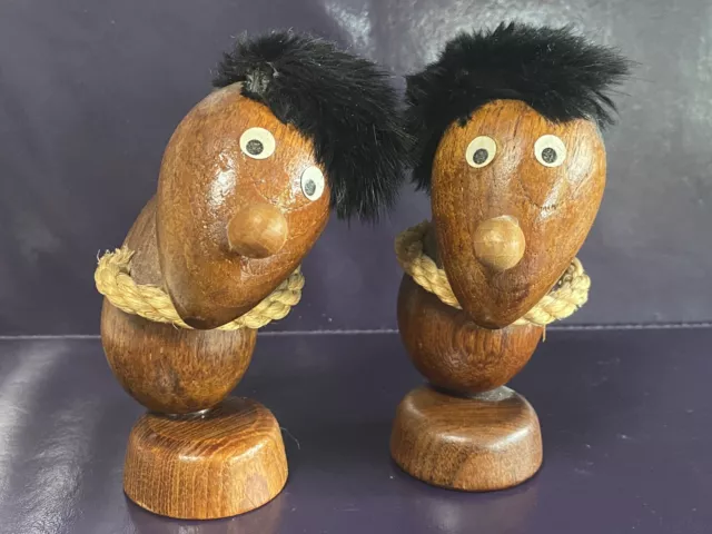 2 Teak Holzfiguren Optimist Hans Bolling? 60er Jahre MID CENTURY Deko