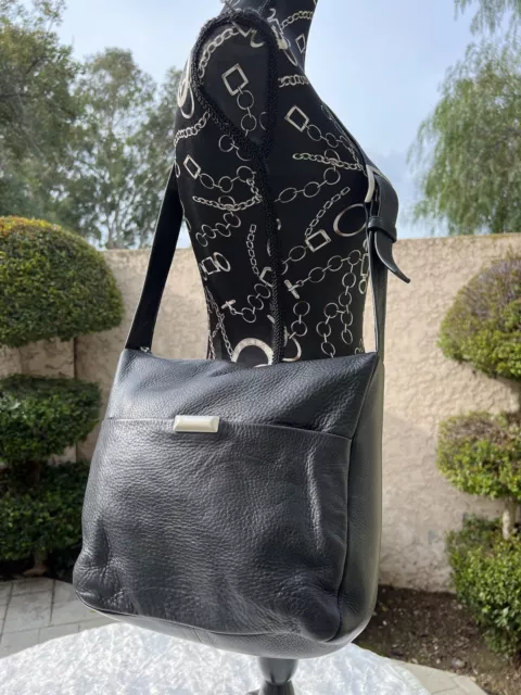 Libaire, Bags, Womens Libaire Black Leather Shoulder Bag Satchel Hobo  Large Handbag Euc