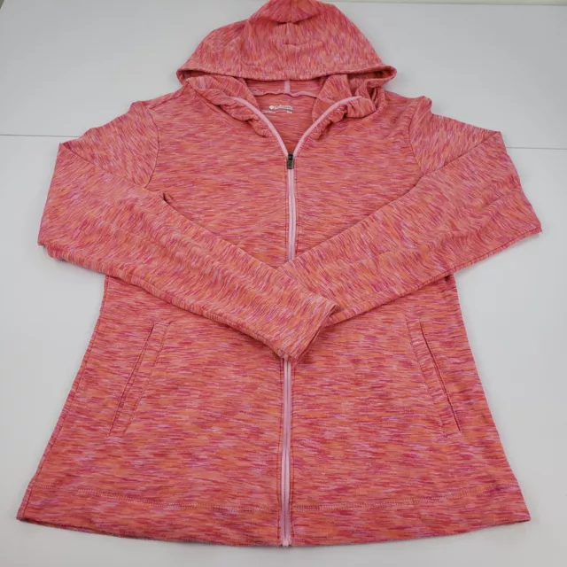 Columbia Sportswear Co Top Women Medium Pink Long Sleeve Full Zip Knit Hoodie