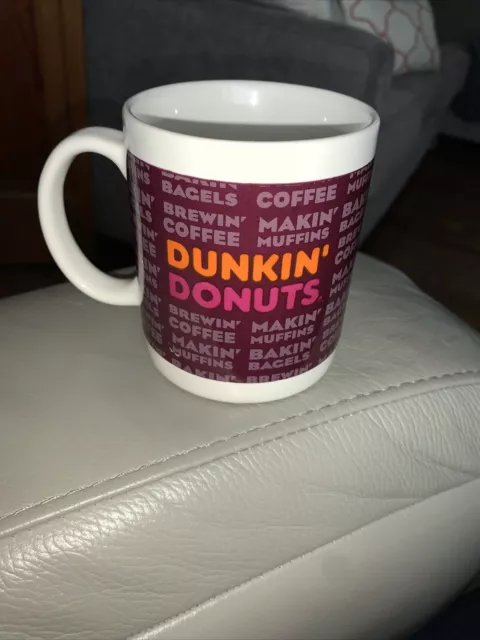 VTG 90’s Dunkin Donuts Coffee Mug Milk Glass Retro Design