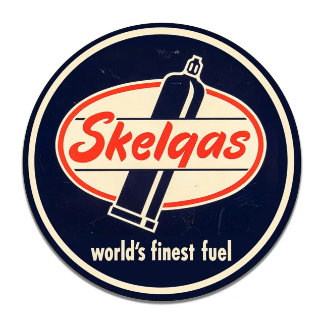 Skelgas World's Finest Fuel Motor Oil MDF Wood Pressed Round Sign