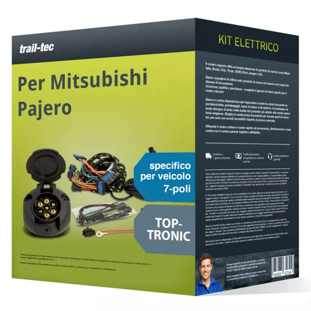 Kit elettrico specifico 7 poli adatto per MITSUBISHI Pajero 07- trail-tec Nuovo