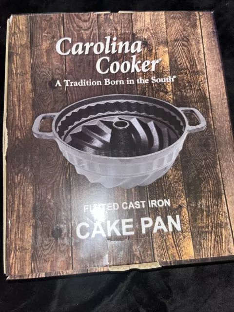 Carolina Cooker Cast Iron Fluted Cake Pan New In Box. 12 Cup Capacity