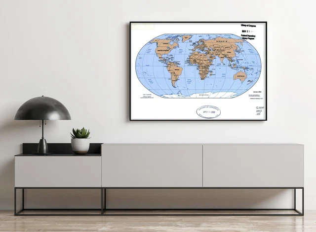 Printed Map. 2001 2001 TO 2002 Map| Political world map| Earth|World Maps Map Size: 18 ...