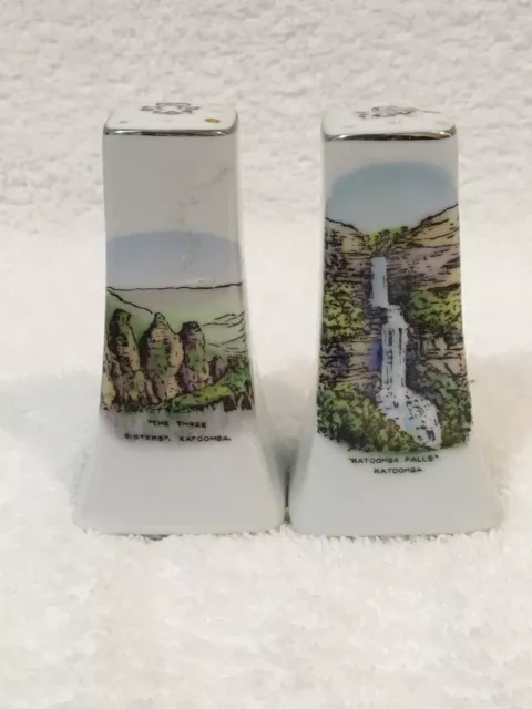 Vintage Souvenir Salt And Pepper Shakers With Views Of Katoomba