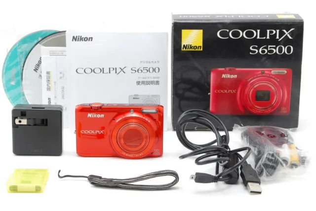 [NEAR MINT w/Box] Nikon COOLPIX S6500 Orange 16.0MP Digital Camera From JAPAN