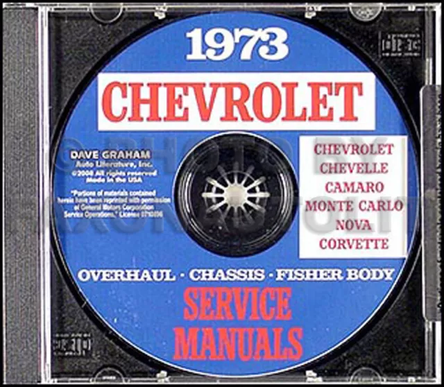 1973 Chevy CD Shop Manual Set Chevelle Monte Carlo El Camino Malibu Laguna