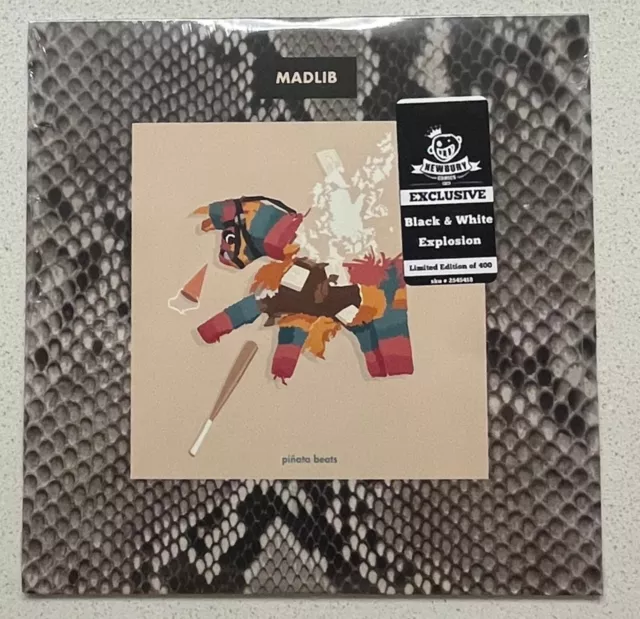 "Piñata Beats (2LP)" de Madlib - x/400 vinilo blanco y negro explosión - Newbury 