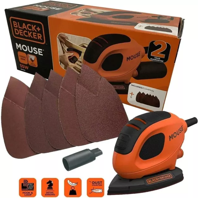 Black & Decker Electric Mouse Palm Corner Detail Paint/Varnish Sander,BEW230