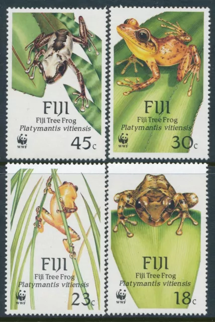 1988 Fiji Wwf Tree Frogs Set Of 4 Fine Mint Mnh