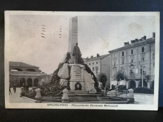 Cartolina Savigliano Monumento Generale Arimondi AD194
