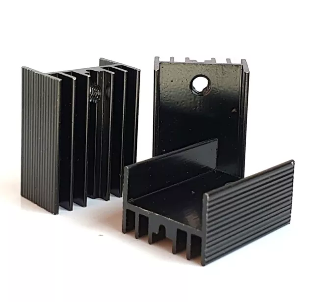 [2pcs] TO220 heatsink vertical SMALL size black anodised aluminium M3 –ref:x796 2