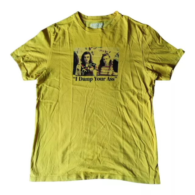 T-Shirt Stranger Things Pull & Bear Netflix Merch I Dump Your Ass Giallo Uomo L