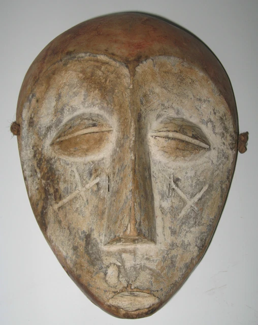 Vintage African Lega Bwami Mask with Scarification/Zaire, DR Congo/8" H