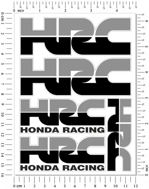 HRC Honda Racing Motorcycle 5 Decals Laminated Stickers Set cbr600rr cbr1000rr