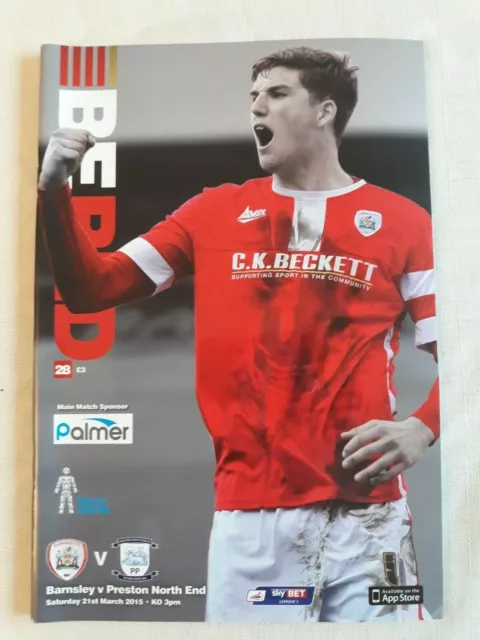 2014/15 BARNSLEY v PRESTON NORTH END 21st Mar 2015 programme