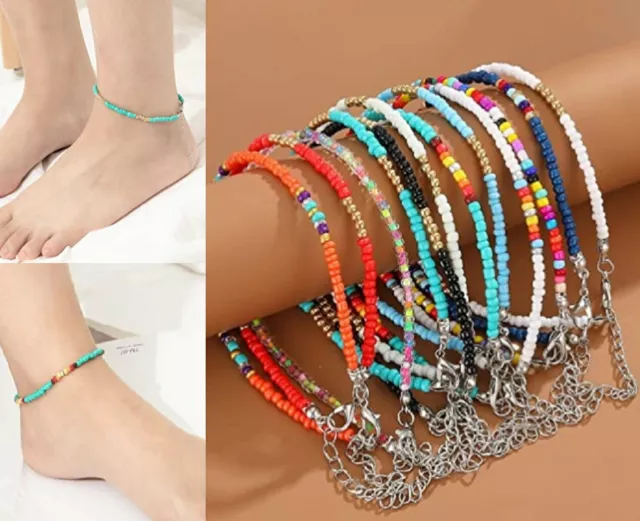 Handmade Ankle Bracelet Women Fashion Beaded Adjustable Beach Anklet