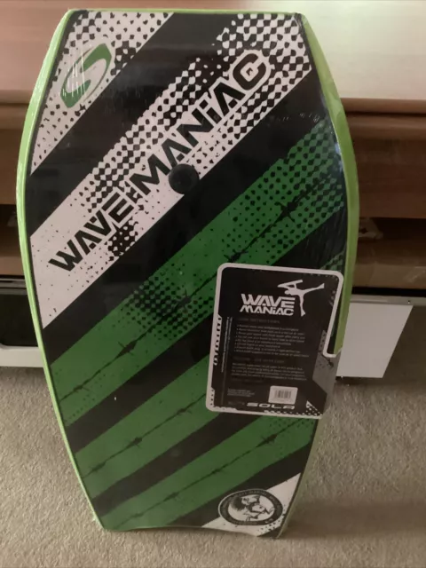 SOLA WAVE MANIAC XPE  Pro Bodyboard With Leash 37” Green  New free P&P.