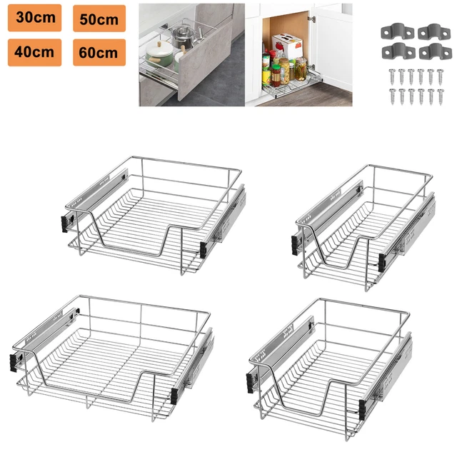 Cassetto telescopico estraibile armadio cassetto cucina scaffale per 30-60 cm