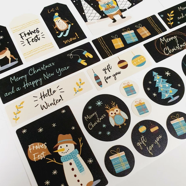 25 Geschenk-Aufkleber Frohe Weihnachten Sticker Etiketten Deko Merry Xmas Set3